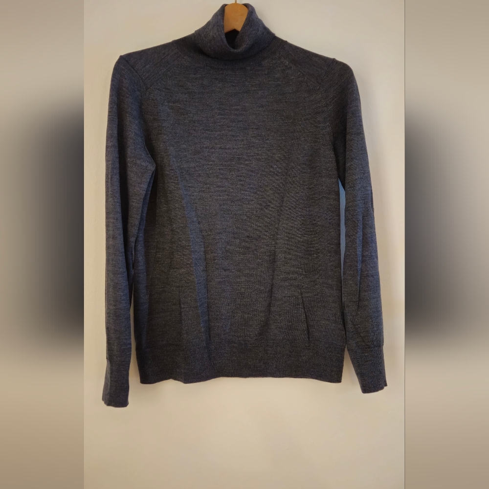 Womens Banana Republic Merino Wool Gray Turtleneck Sweater Size M